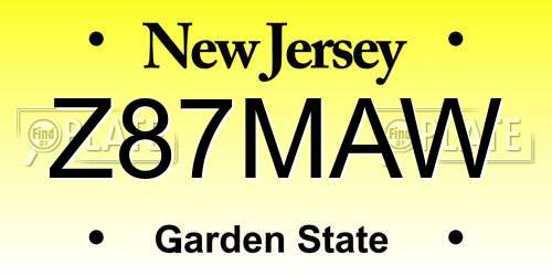 Z87MAW New Jersey License Plate