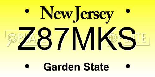 Z87MKS New Jersey License Plate