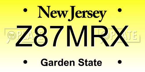 Z87MRX New Jersey License Plate