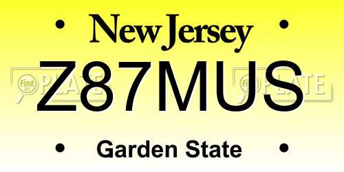 Z87MUS New Jersey License Plate