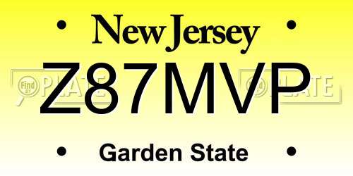 Z87MVP New Jersey License Plate