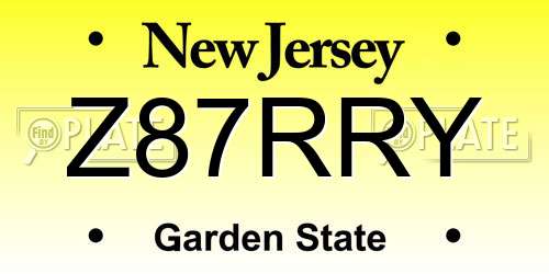 Z87RRY New Jersey License Plate