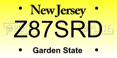 Z87SRD New Jersey License Plate