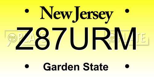 Z87URM New Jersey License Plate