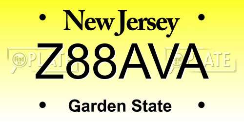 Z88AVA New Jersey License Plate