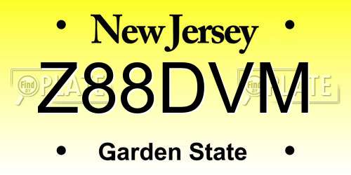 Z88DVM New Jersey License Plate