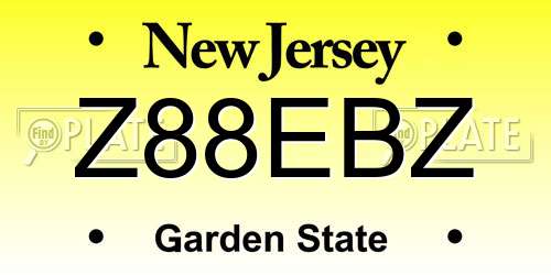 Z88EBZ New Jersey License Plate