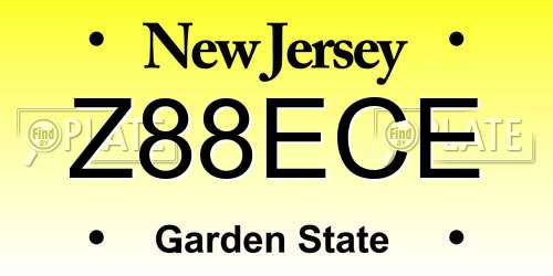 Z88ECE New Jersey License Plate