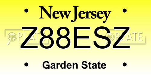 Z88ESZ New Jersey License Plate