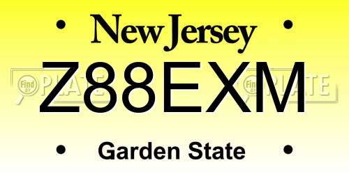 Z88EXM New Jersey License Plate