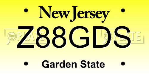 Z88GDS New Jersey License Plate