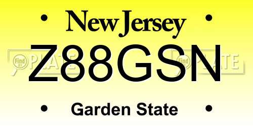 Z88GSN New Jersey License Plate