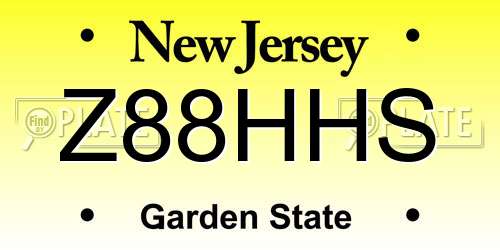 Z88HHS New Jersey License Plate