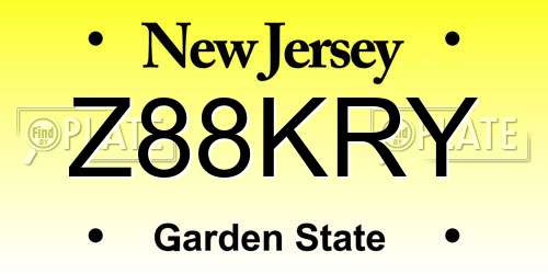 Z88KRY New Jersey License Plate