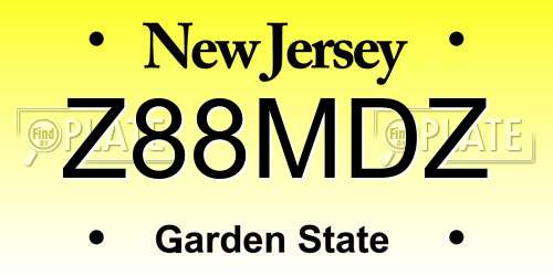Z88MDZ New Jersey License Plate