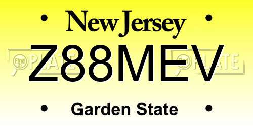 Z88MEV New Jersey License Plate