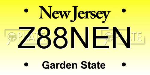 Z88NEN New Jersey License Plate