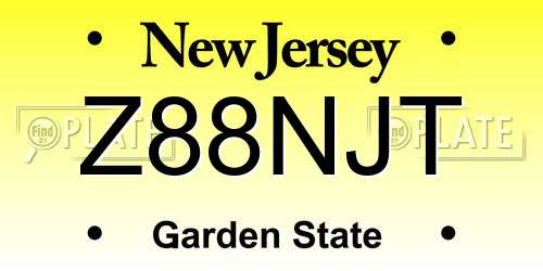 Z88NJT New Jersey License Plate