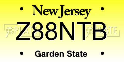 Z88NTB New Jersey License Plate