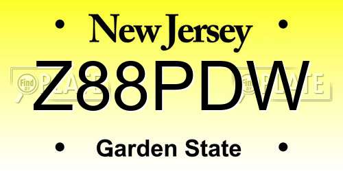 Z88PDW New Jersey License Plate