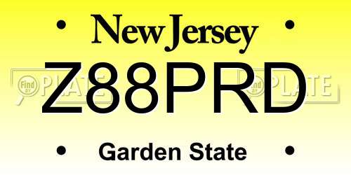 Z88PRD New Jersey License Plate