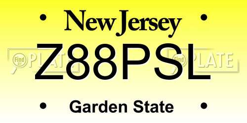 Z88PSL New Jersey License Plate