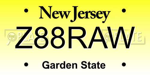 Z88RAW New Jersey License Plate
