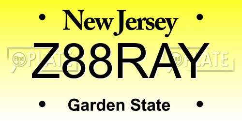 Z88RAY New Jersey License Plate
