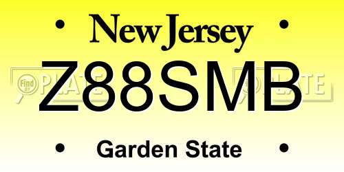 Z88SMB New Jersey License Plate