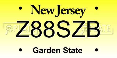 Z88SZB New Jersey License Plate