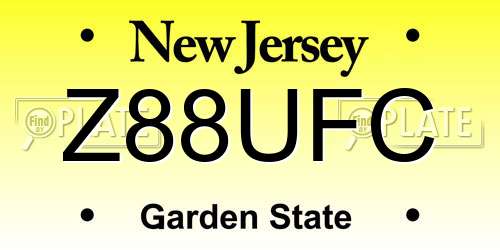 Z88UFC New Jersey License Plate