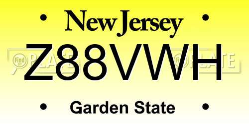 Z88VWH New Jersey License Plate