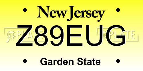 Z89EUG New Jersey License Plate