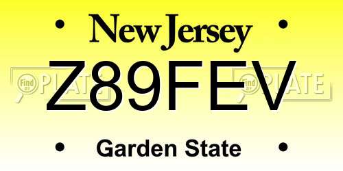 Z89FEV New Jersey License Plate