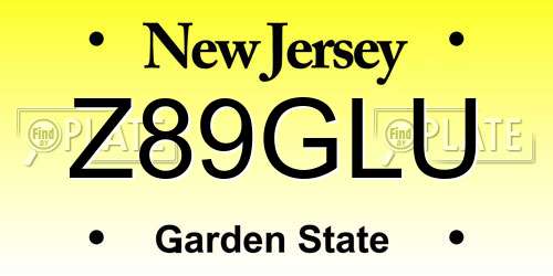 Z89GLU New Jersey License Plate