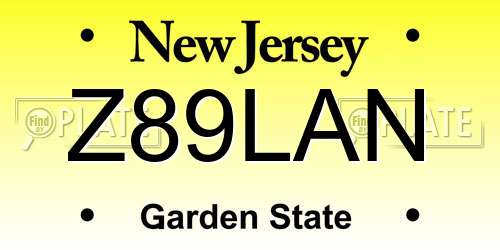 Z89LAN New Jersey License Plate