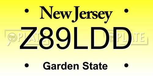 Z89LDD New Jersey License Plate