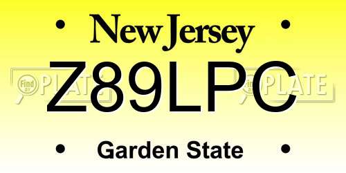 Z89LPC New Jersey License Plate