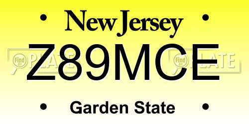 Z89MCE New Jersey License Plate
