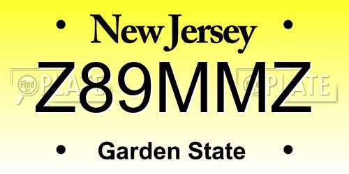 Z89MMZ New Jersey License Plate