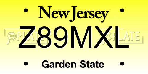 Z89MXL New Jersey License Plate