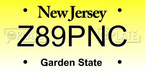 Z89PNC New Jersey License Plate
