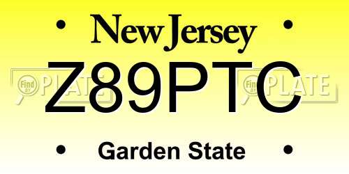 Z89PTC New Jersey License Plate