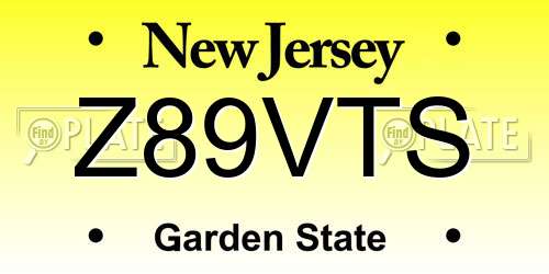 Z89VTS New Jersey License Plate