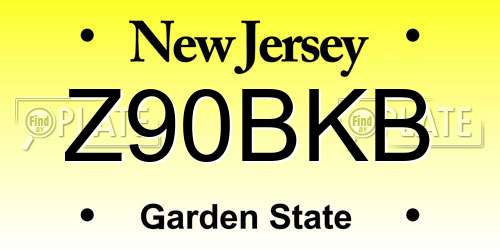 Z90BKB New Jersey License Plate