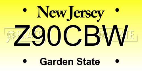 Z90CBW New Jersey License Plate