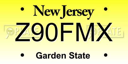 Z90FMX New Jersey License Plate