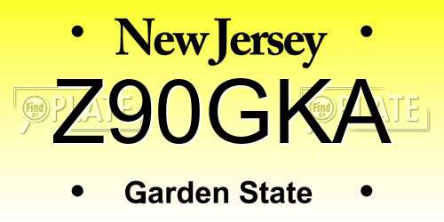 Z90GKA New Jersey License Plate
