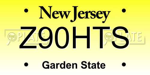Z90HTS New Jersey License Plate