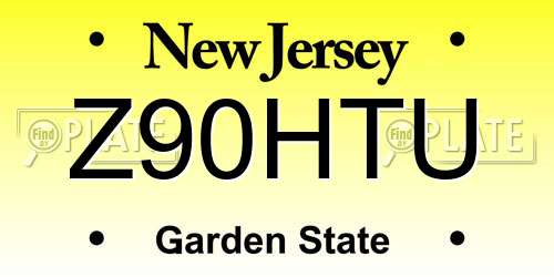 Z90HTU New Jersey License Plate